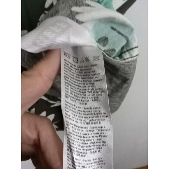 Neff Shirt Men's Size M Gray Dark Green Button Down Smiley Face Emoji Flower - Picture 10 of 12